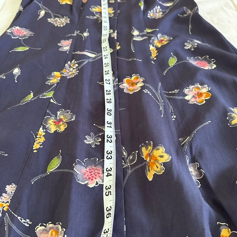 Vintage Vision Apparel Shirt Dress Floral Print Mother of Pearl Buttons SZ 12 - Picture 6 of 7